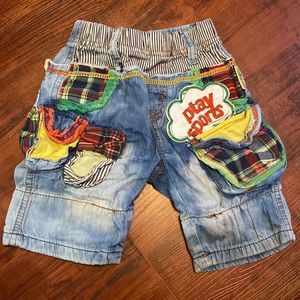 Unique Pair of Boys Appliquéd Denim Shorts